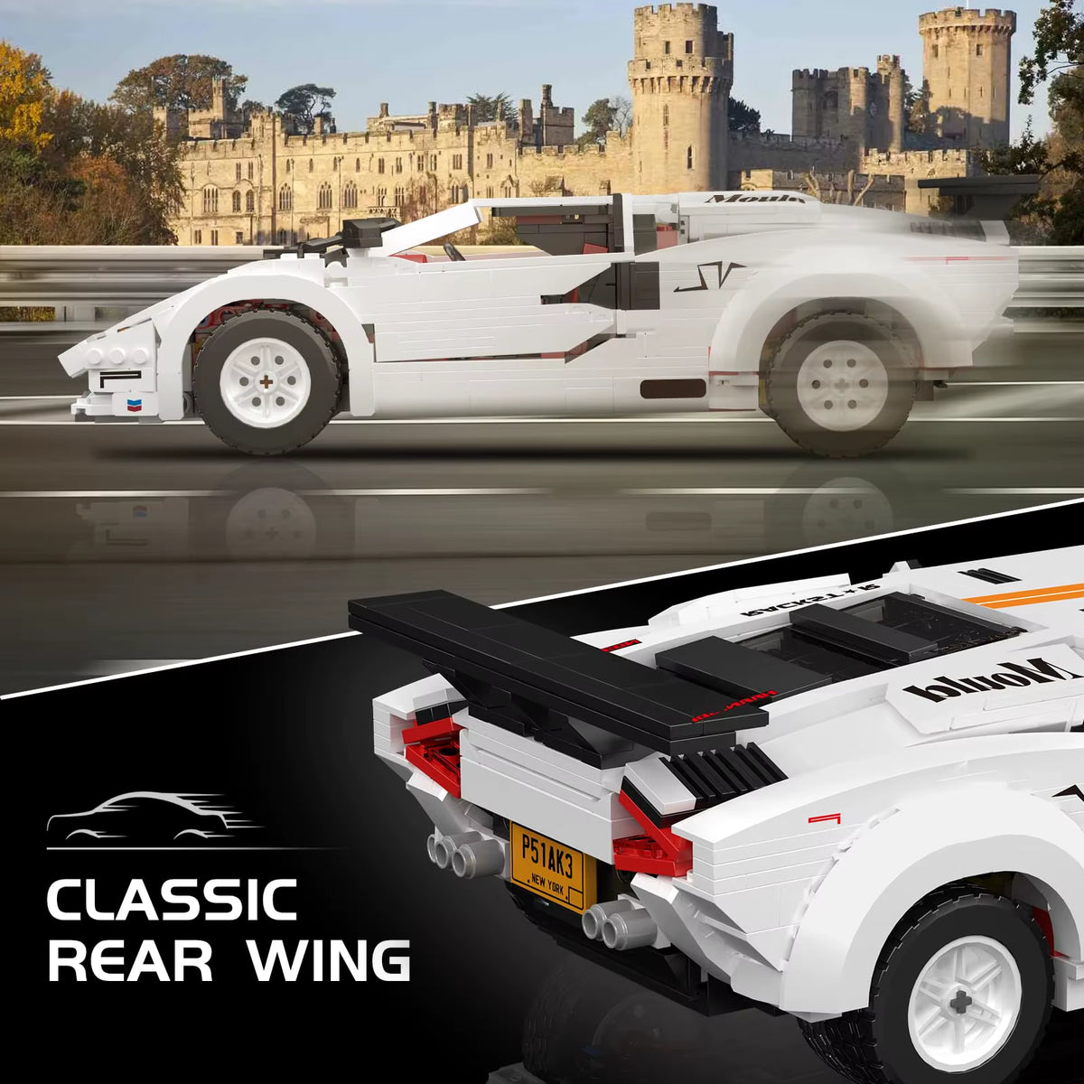 Mould King 10045 Technical Car Toys the MOC-82416 Countach Sport Racing Car Model Building Block Brick Kids Christmas Gifts