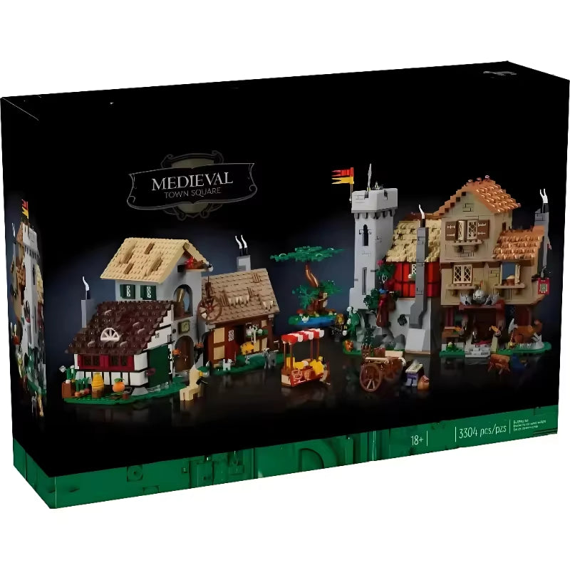 3304PCS Medieval Town Square Building Blocks Home Decor European Architecture Creative Kids Adults Toys Gifts