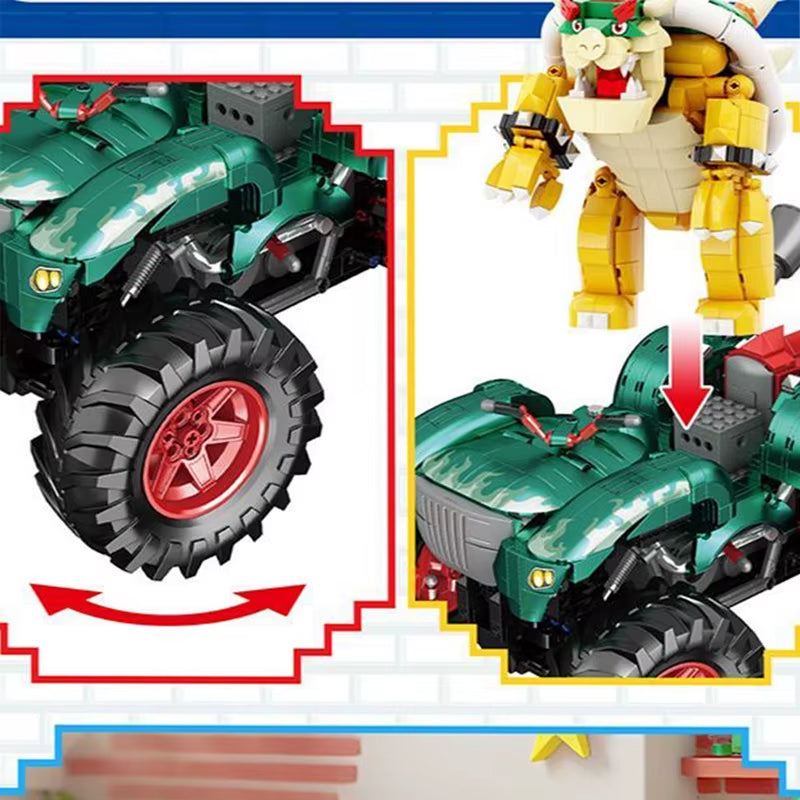 Hot Toy Mario Kart Cool Overlord Creative Building Block Model Home Decoration Children Adult Christmas Birthday Gifts 1588PCS