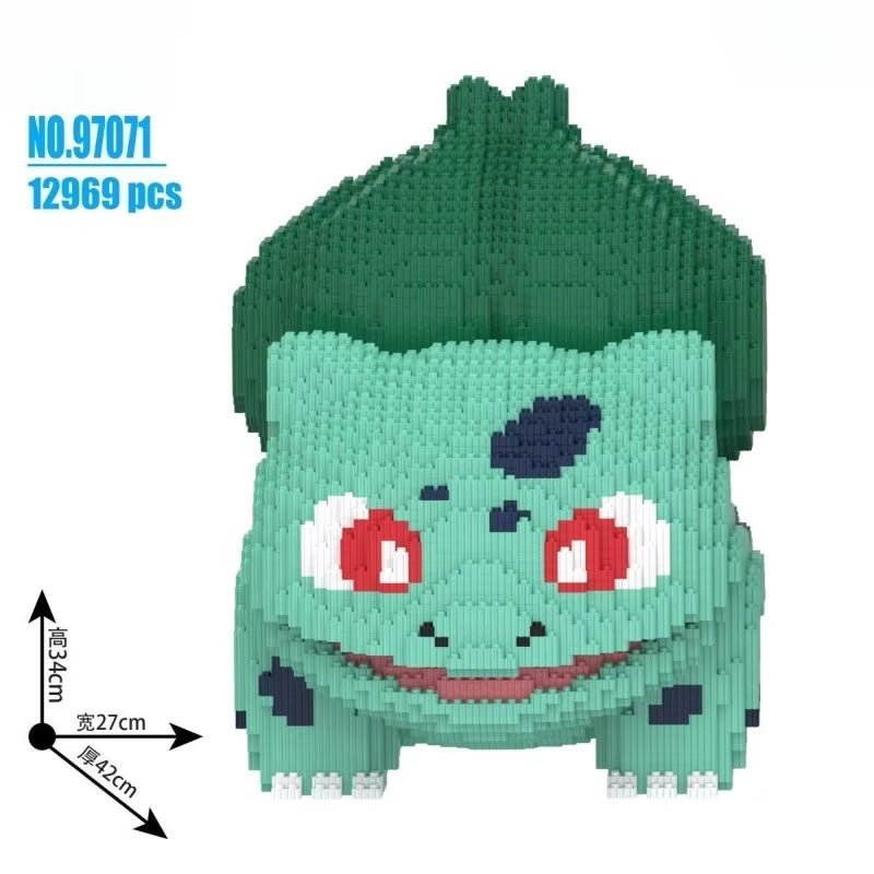 34Cm round Bulbasaur Charmander Building Blocks Educational Toy Gift for Kids Adults Family Bonding Assembly Fun