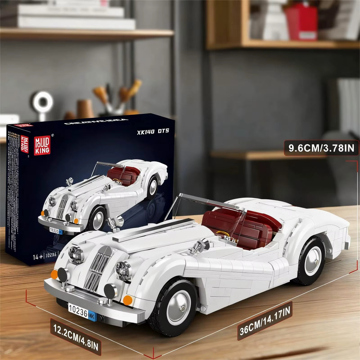 Mould King 10236 Technical Car Toys the XK140 Vintage Car Building Block Assembly Oldtime Car Model Brick Kids Christmas Gift