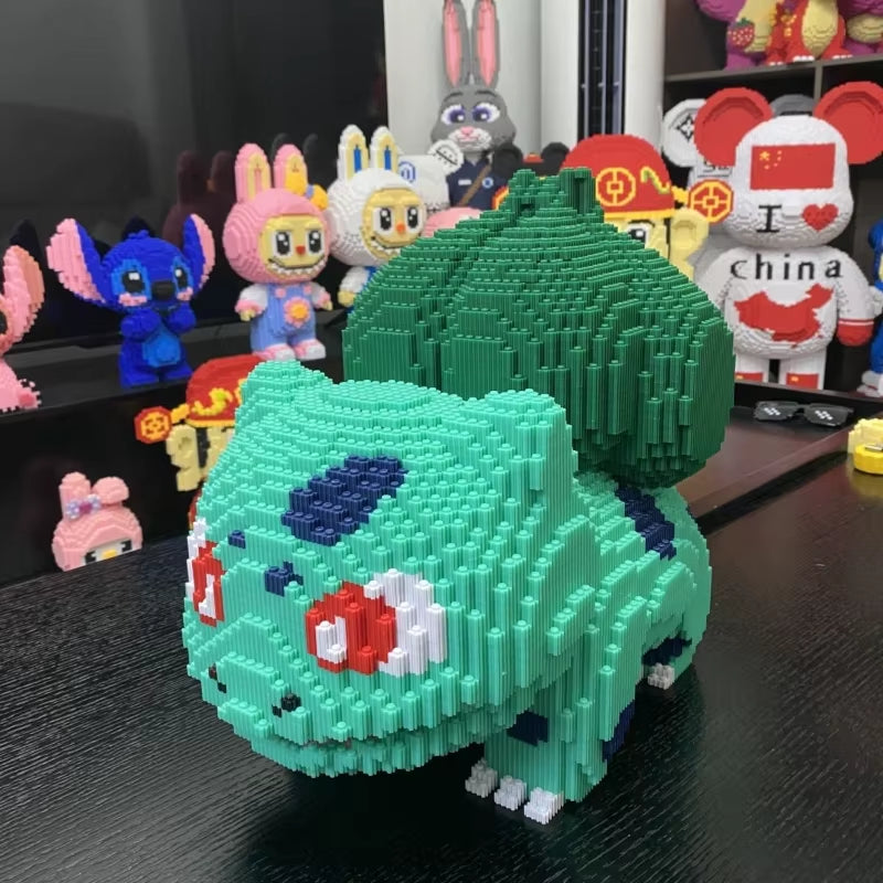 34Cm round Bulbasaur Charmander Building Blocks Educational Toy Gift for Kids Adults Family Bonding Assembly Fun
