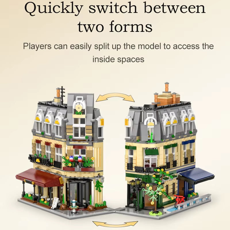 3230Pcs  City Paris Restaurant & House Architecture Building Blocks Set French Apartment Figures Bricks Toy for Kids Gift