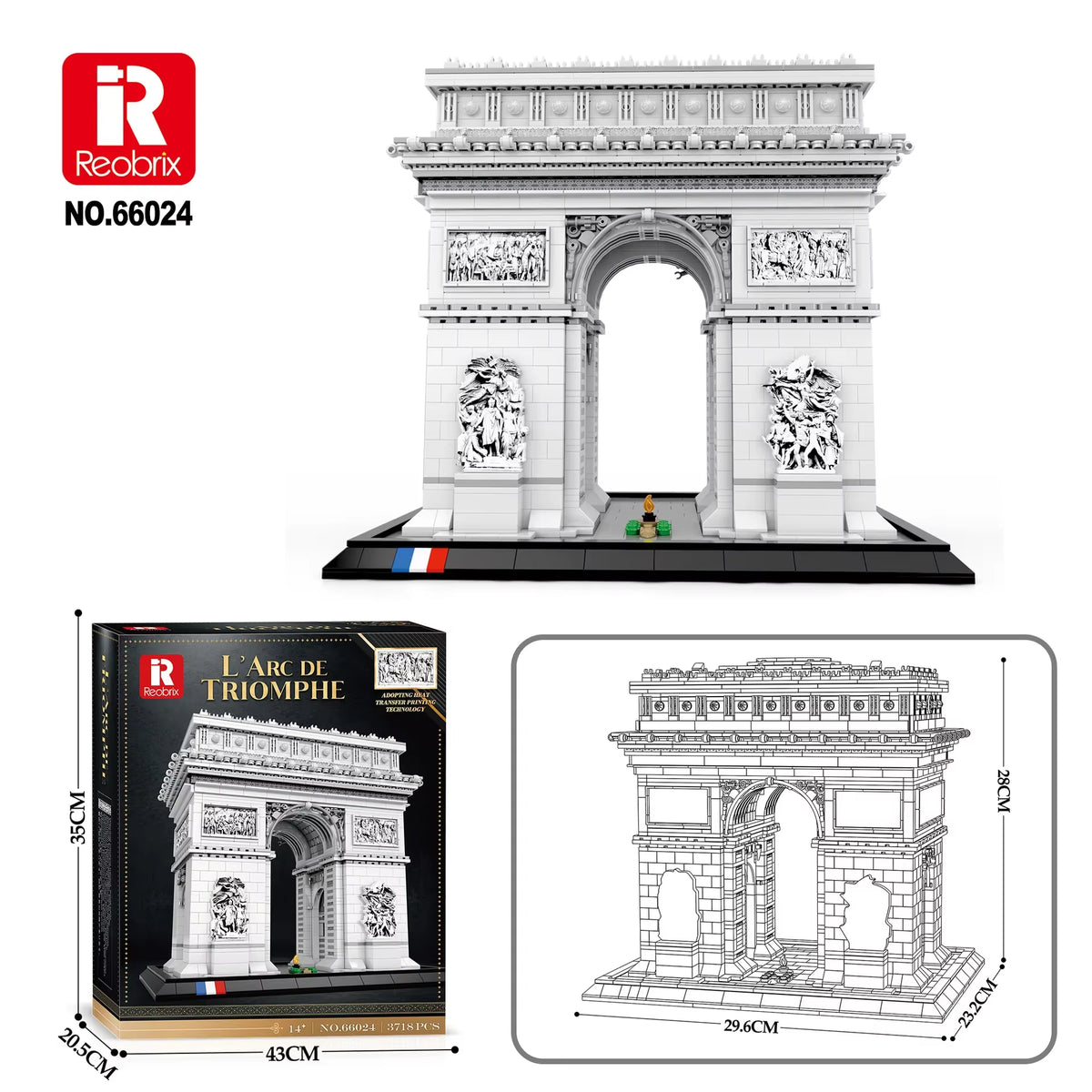 3718Pcs Building Blocks Toy MOC Arc De Triomphe Construction Bricks Model Assembling Toys for Childrens Birthday Gift Sets