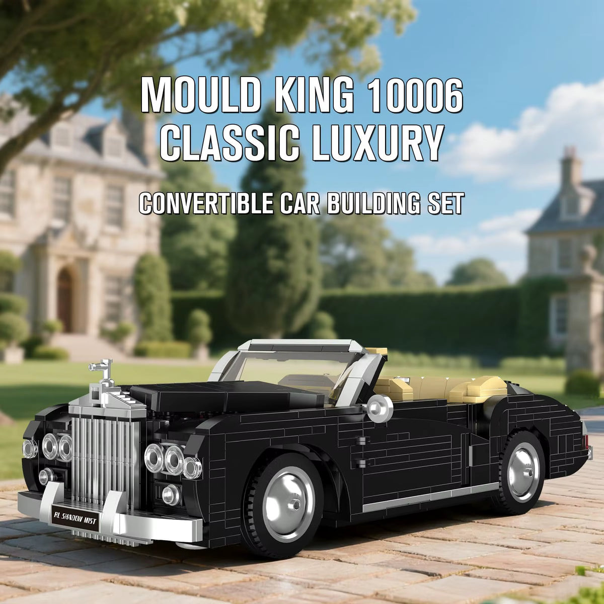 Mould King 10006 Classic Car Building Sets MOC Vintage Luxury Convertible Model Building Blocks Kits Gift for Teens/Adults Toys