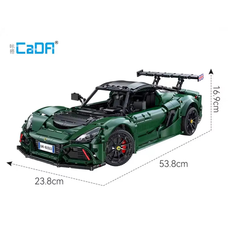 1:8 Technical Cada C61511 MOC Exige Cup 430 Supercar Building Blocks Set for Adults Sports Car Construction Toys Kids Gifts