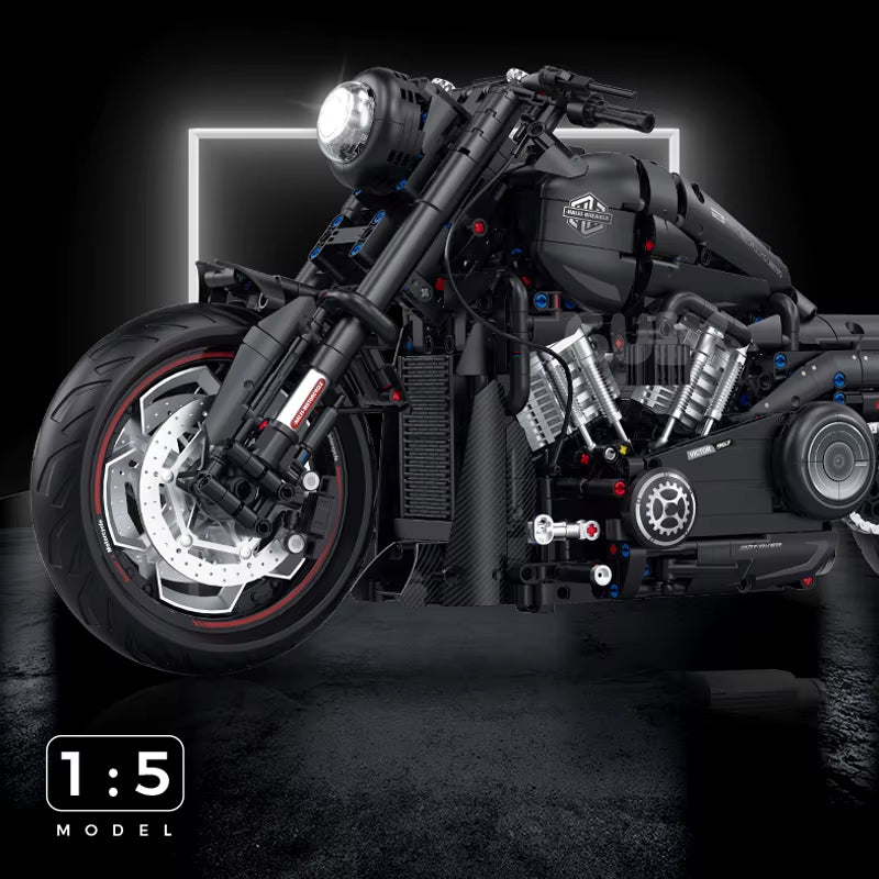 2000+Pcs Super Racing Dark Motorcycle Technical Blocks Motorbike Model MOC Bricks Sets Gifts for Boys Adult Kids DIY Toys 1:5